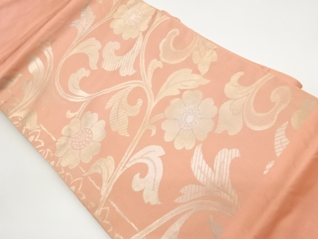 JAPANESE NAGOYA OBI / WOVEN FLOWER ARABESQUE